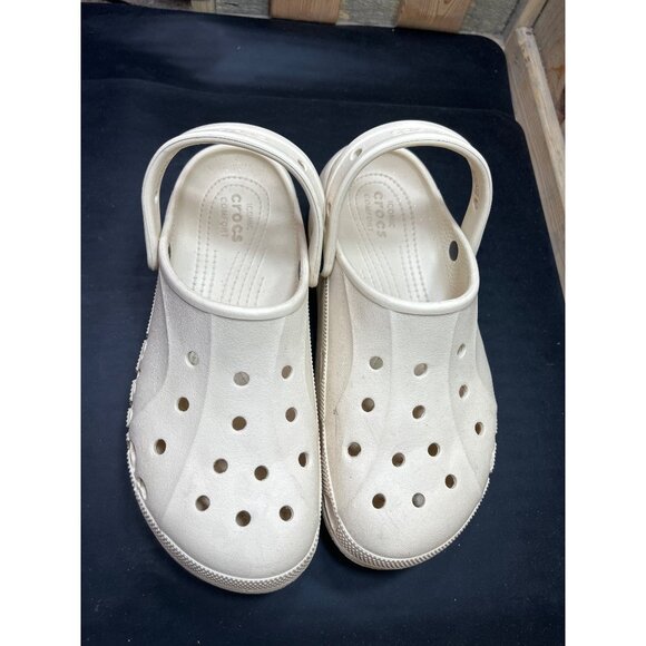 Crocs Womens BAYA Platform Clogs Beige Size 10 Lightweight Comfort Iconic - Picture 3 of 7